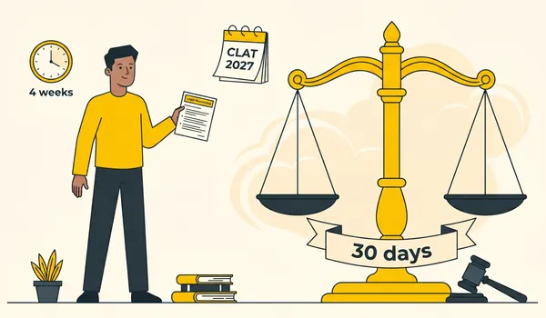 Student preparing for CLAT 2027 in final month